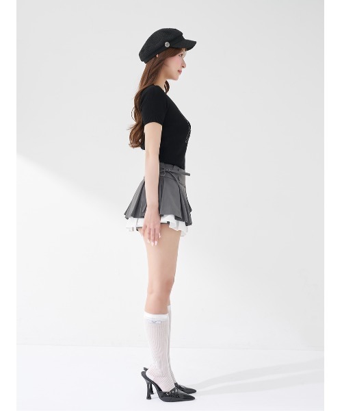 Darich(ダーリッチ)の「DDキルティングパネルビジューニットトップス(ニット/セーター・レディース・ブラック/サックスブルー/ピンク/ホワイト・FREE)」の8枚目の写真