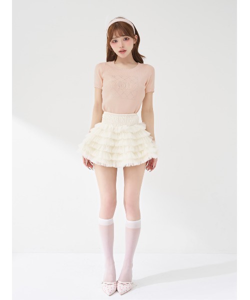Darich(ダーリッチ)の「DDキルティングパネルビジューニットトップス(ニット/セーター・レディース・ブラック/サックスブルー/ピンク/ホワイト・FREE)」の11枚目の写真