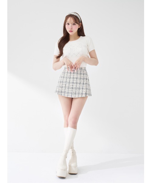 Darich(ダーリッチ)の「DDキルティングパネルビジューニットトップス(ニット/セーター・レディース・ブラック/サックスブルー/ピンク/ホワイト・FREE)」の10枚目の写真