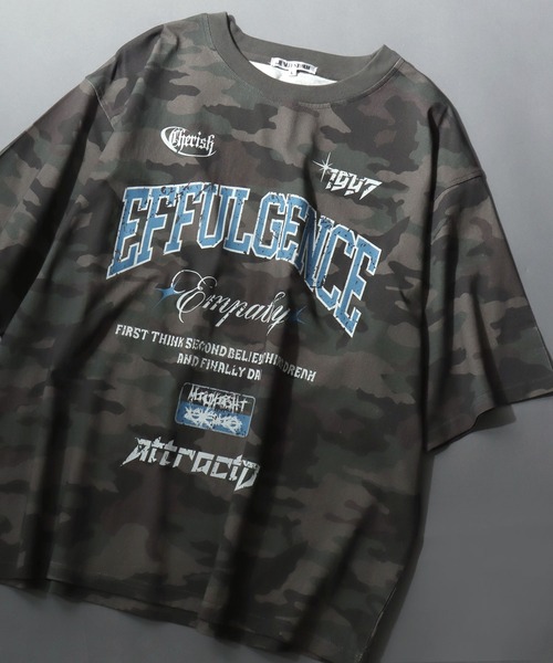 SITRY(シトリー)の「Chemical Wash Graphic Logo T-Shirt/グランジ ケミカル加工 ヴィンテージライク オーバーサイズ 半袖Tシャツ レディース メンズ(Tシャツ/カットソー・メンズ・アイボリー/カモフラージュ/ピンク/ブラック・L/M)」の4枚目の写真