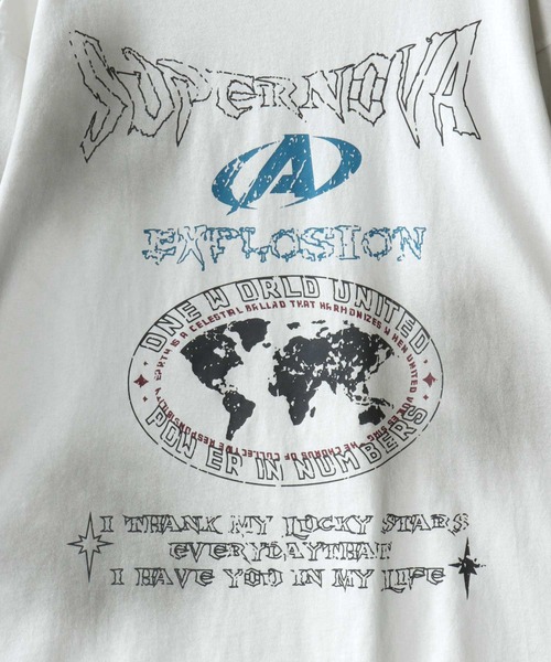 SITRY(シトリー)の「Chemical Wash Graphic Logo T-Shirt/グランジ ケミカル加工 ヴィンテージライク オーバーサイズ 半袖Tシャツ レディース メンズ(Tシャツ/カットソー・メンズ・アイボリー/カモフラージュ/ピンク/ブラック・L/M)」の11枚目の写真