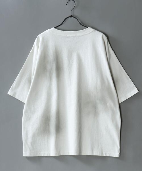 SITRY(シトリー)の「Chemical Wash Graphic Logo T-Shirt/グランジ ケミカル加工 ヴィンテージライク オーバーサイズ 半袖Tシャツ レディース メンズ(Tシャツ/カットソー・メンズ・アイボリー/カモフラージュ/ピンク/ブラック・L/M)」の9枚目の写真