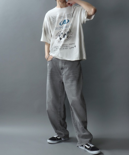 SITRY(シトリー)の「Chemical Wash Graphic Logo T-Shirt/グランジ ケミカル加工 ヴィンテージライク オーバーサイズ 半袖Tシャツ レディース メンズ(Tシャツ/カットソー・メンズ・アイボリー/カモフラージュ/ピンク/ブラック・L/M)」の20枚目の写真