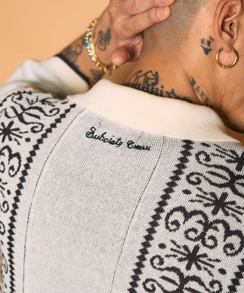 Subciety(サブサエティ)の「Jacquard knit shirt(シャツ/ブラウス・メンズ・ブラック/オリーブ/ホワイト・MEDIUM/LARGE/X-LARGE)」の10枚目の写真