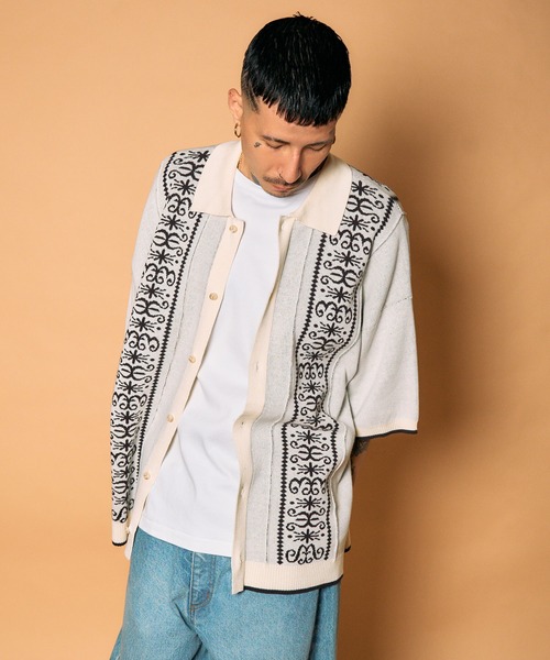 Subciety(サブサエティ)の「Jacquard knit shirt(シャツ/ブラウス・メンズ・ブラック/オリーブ/ホワイト・MEDIUM/LARGE/X-LARGE)」の12枚目の写真