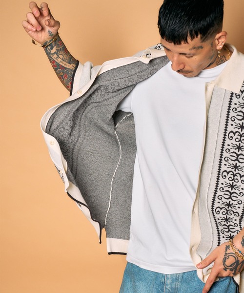 Subciety(サブサエティ)の「Jacquard knit shirt(シャツ/ブラウス・メンズ・ブラック/オリーブ/ホワイト・MEDIUM/LARGE/X-LARGE)」の14枚目の写真