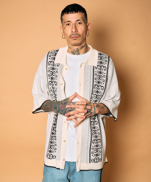 Subciety(サブサエティ)の「Jacquard knit shirt(シャツ/ブラウス・メンズ・ブラック/オリーブ/ホワイト・MEDIUM/LARGE/X-LARGE)」の13枚目の写真