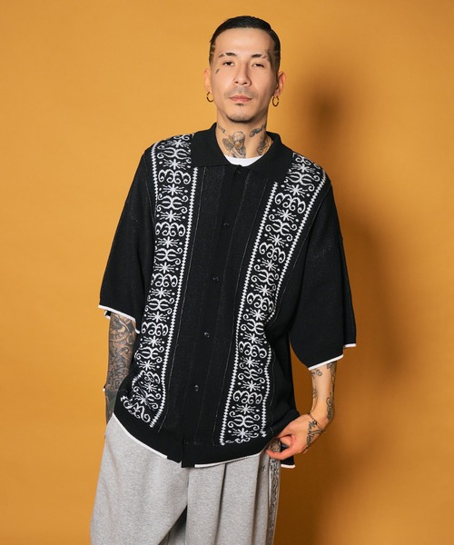 Subciety(サブサエティ)の「Jacquard knit shirt(シャツ/ブラウス・メンズ・ブラック/オリーブ/ホワイト・MEDIUM/LARGE/X-LARGE)」の17枚目の写真