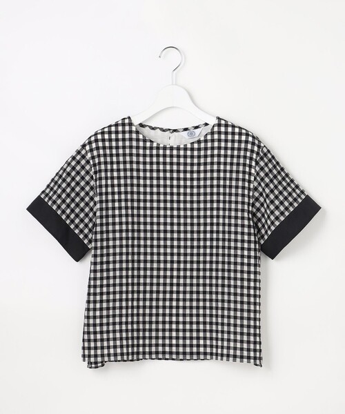 J.PRESS Ladies（J.プレス レディス）の「【一枚で着映え】シアーギンガム クルーネック カットソー（Tシャツ/カットソー・レディース・ブラック系/ブラック系3/アイボリー系・SMALL）」の13枚目の写真