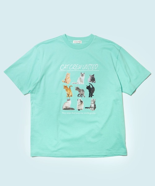 BENCH'S SELECT(ベンチセレクト)の「CAT PRINT TEE(Tシャツ/カットソー・メンズ・ホワイト/ミント・MEDIUM/LARGE)」の2枚目の写真