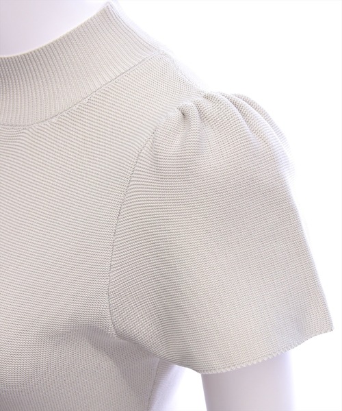 CLEAR BASIC（クリアベーシック）の「裾フレア半袖ニットチュニック［骨格ウェーブ/ミニ丈/フェミニン］（ニット/セーター・レディース・アイボリー/ブラック/レッド/ピンク/イエロー/グレイッシュベージュ・F）」の15枚目の写真