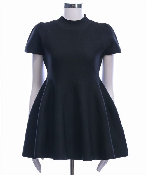 CLEAR BASIC（クリアベーシック）の「裾フレア半袖ニットチュニック［骨格ウェーブ/ミニ丈/フェミニン］（ニット/セーター・レディース・アイボリー/ブラック/レッド/ピンク/イエロー/グレイッシュベージュ・F）」の21枚目の写真