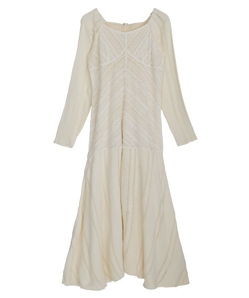 Ameri(アメリ)の「2WAY CRAFT MIX LACE DRESS(ドレス・レディース・ブラック/アイボリー・MEDIUM/SMALL)」の11枚目の写真