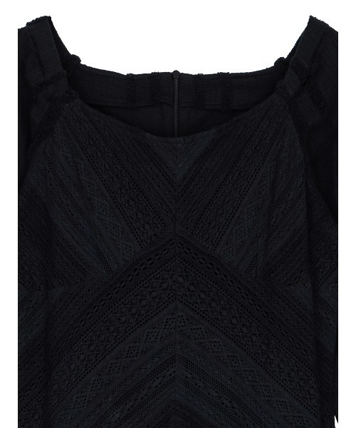 Ameri(アメリ)の「2WAY CRAFT MIX LACE DRESS(ドレス・レディース・ブラック/アイボリー・MEDIUM/SMALL)」の9枚目の写真