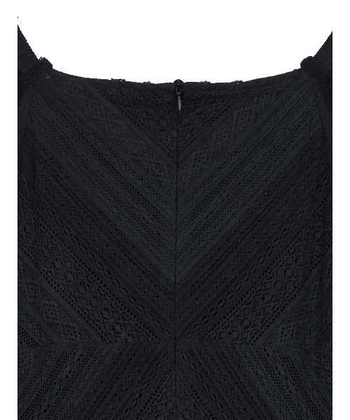 Ameri(アメリ)の「2WAY CRAFT MIX LACE DRESS(ドレス・レディース・ブラック/アイボリー・MEDIUM/SMALL)」の5枚目の写真