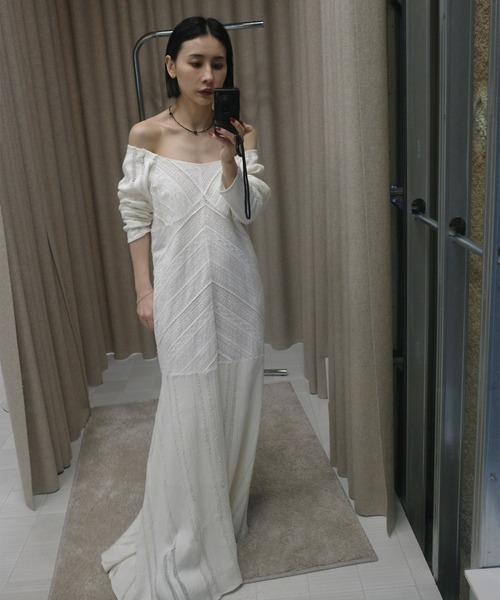 Ameri(アメリ)の「2WAY CRAFT MIX LACE DRESS(ドレス・レディース・ブラック/アイボリー・MEDIUM/SMALL)」の19枚目の写真