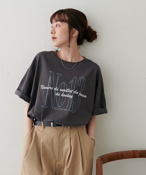 DISCOAT(ディスコート)の「【Enlude】アソート縦長ナンバーロゴTシャツ《ユニセックス》(Tシャツ/カットソー・レディース・ブラウン/パープル/ライトベージュ/ベージュ/チャコールグレー・FREE)」の18枚目の写真