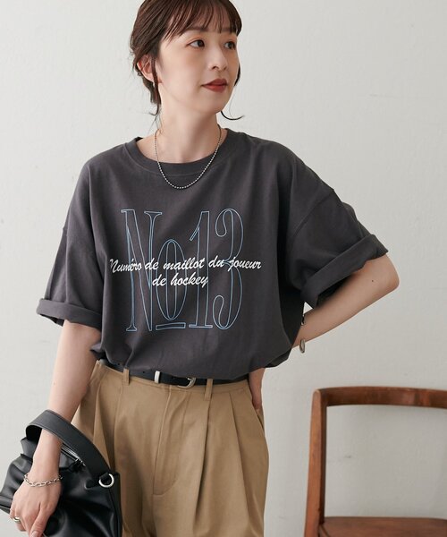 DISCOAT(ディスコート)の「【Enlude】アソート縦長ナンバーロゴTシャツ《ユニセックス》(Tシャツ/カットソー・レディース・ブラウン/パープル/ライトベージュ/ベージュ/チャコールグレー・FREE)」の19枚目の写真