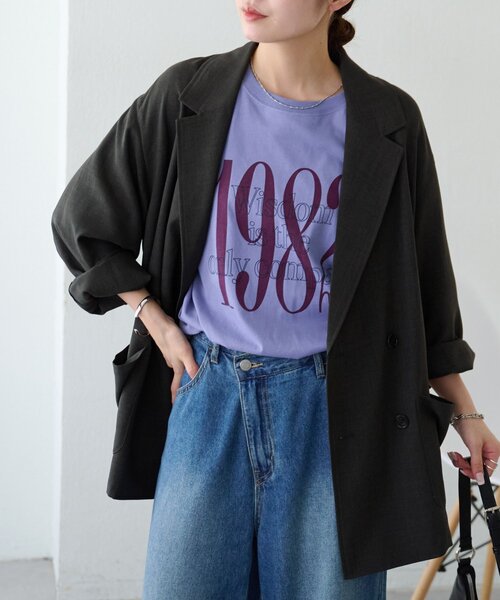 DISCOAT(ディスコート)の「【Enlude】アソート縦長ナンバーロゴTシャツ《ユニセックス》(Tシャツ/カットソー・レディース・ブラウン/パープル/ライトベージュ/ベージュ/チャコールグレー・FREE)」の11枚目の写真
