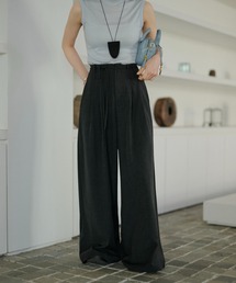 LAULEN | double tuck belted wide pants /ダブルタック共布ベルト付きワイドパンツ(スラックス)