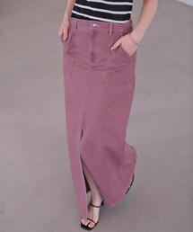 AKTE（アクテ）の「Iラインスリットスカート（デニムスカート）」