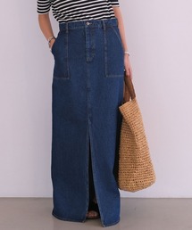 AKTE（アクテ）の「Iラインスリットスカート（デニムスカート）」