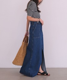 AKTE（アクテ）の「Iラインスリットスカート（デニムスカート）」