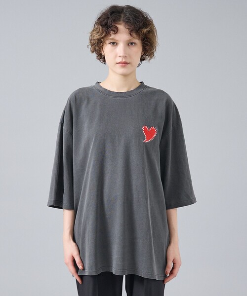 Revo.(レボ)の「【Revo. / レヴォ】TH-3786-A ハートエンブロイ ピグメント加工 半袖Tシャツ / ユニセックス(Tシャツ/カットソー・メンズ・ブラック系その他/ブラック系その他2・フリー)」の5枚目の写真