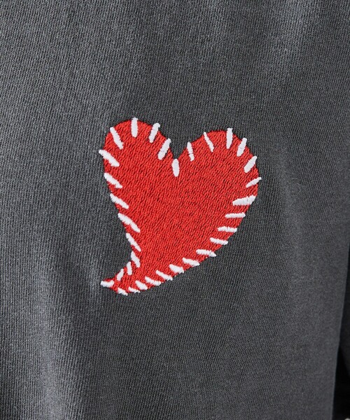 Revo.(レボ)の「【Revo. / レヴォ】TH-3786-A ハートエンブロイ ピグメント加工 半袖Tシャツ / ユニセックス(Tシャツ/カットソー・メンズ・ブラック系その他/ブラック系その他2・フリー)」の9枚目の写真