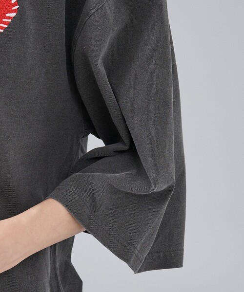 Revo.(レボ)の「【Revo. / レヴォ】TH-3786-A ハートエンブロイ ピグメント加工 半袖Tシャツ / ユニセックス(Tシャツ/カットソー・メンズ・ブラック系その他/ブラック系その他2・フリー)」の10枚目の写真