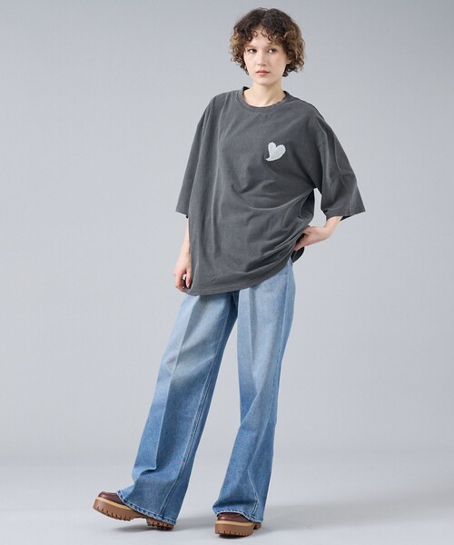 Revo.(レボ)の「【Revo. / レヴォ】TH-3786-A ハートエンブロイ ピグメント加工 半袖Tシャツ / ユニセックス(Tシャツ/カットソー・メンズ・ブラック系その他/ブラック系その他2・フリー)」の13枚目の写真