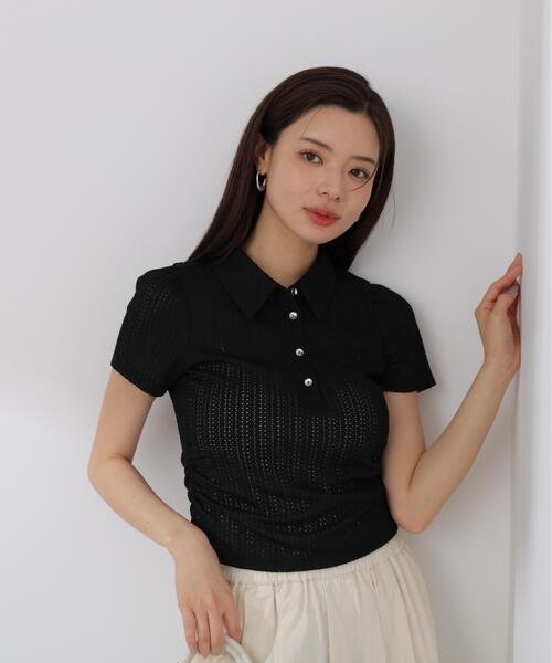 PROPORTION BODY DRESSING(プロポーションボディドレッシング)の「<E>レーススキッパートップス / 1216167401(Tシャツ/カットソー・レディース・ブラック/ホワイト系その他/ピンク・FREE)」の5枚目の写真