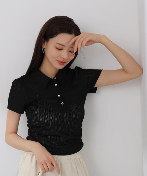 PROPORTION BODY DRESSING(プロポーションボディドレッシング)の「<E>レーススキッパートップス / 1216167401(Tシャツ/カットソー・レディース・ブラック/ホワイト系その他/ピンク・FREE)」の6枚目の写真