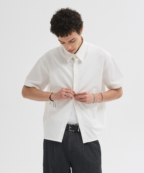 LEIRE（ルアール）の「サマー クロップ 半袖シャツ [ホワイト]（シャツ/ブラウス・メンズ・その他・MEDIUM/LARGE/X-LARGE）」の2枚目の写真