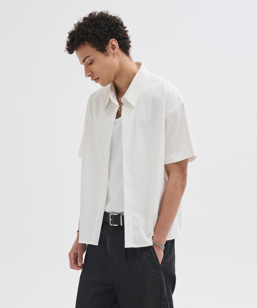 LEIRE（ルアール）の「サマー クロップ 半袖シャツ [ホワイト]（シャツ/ブラウス・メンズ・その他・MEDIUM/LARGE/X-LARGE）」の3枚目の写真