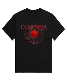 OUSE（オウズ）の「グリッターフラワー半袖Tシャツ (DPTS002) ブラック/レッド（Tシャツ/カットソー）」