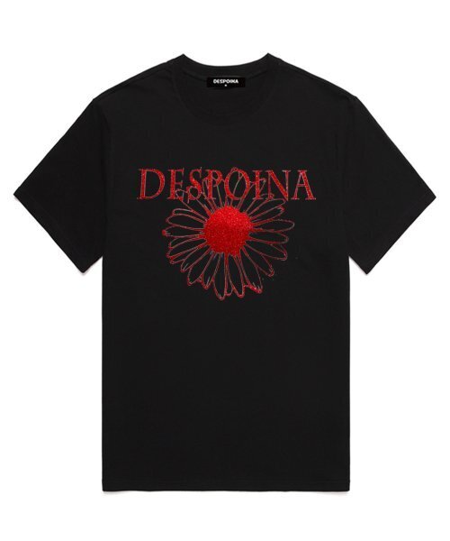 OUSE(オウズ)の「グリッターフラワー半袖Tシャツ (DPTS002) ブラック/レッド(Tシャツ/カットソー・レディース・その他・XX-LARGE/X-LARGE/SMALL/MEDIUM/LARGE)」の1枚目の写真