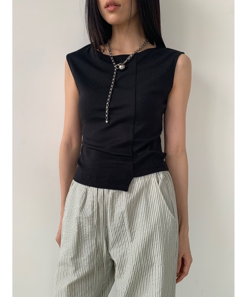Didot.showroom（ディドット ショールーム）の「アンバランスボートネックタンク（タンクトップ・レディース・グレー/アイボリー/ブラック・FREE）」の21枚目の写真