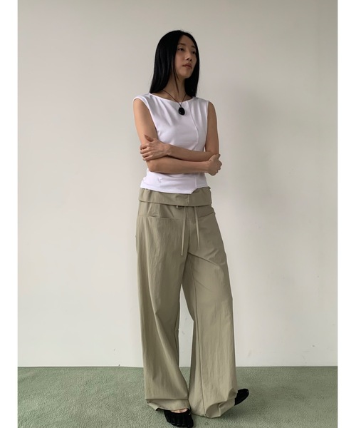 Didot.showroom（ディドット ショールーム）の「アンバランスボートネックタンク（タンクトップ・レディース・グレー/アイボリー/ブラック・FREE）」の7枚目の写真