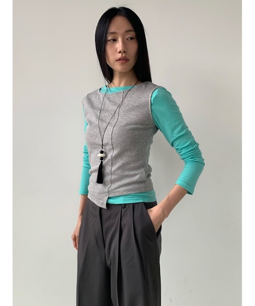 Didot.showroom（ディドット ショールーム）の「アンバランスボートネックタンク（タンクトップ・レディース・グレー/アイボリー/ブラック・FREE）」の13枚目の写真