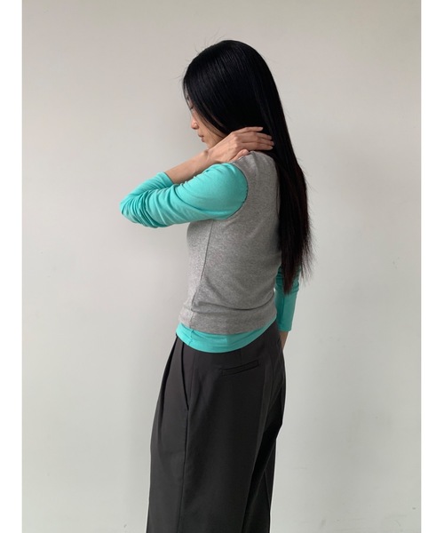 Didot.showroom（ディドット ショールーム）の「アンバランスボートネックタンク（タンクトップ・レディース・グレー/アイボリー/ブラック・FREE）」の10枚目の写真