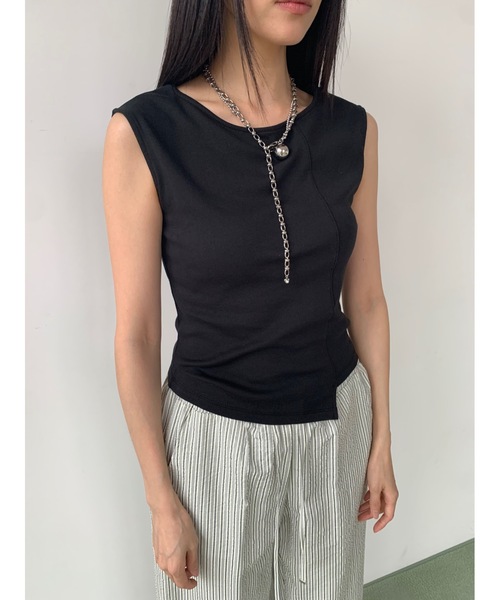 Didot.showroom（ディドット ショールーム）の「アンバランスボートネックタンク（タンクトップ・レディース・グレー/アイボリー/ブラック・FREE）」の20枚目の写真