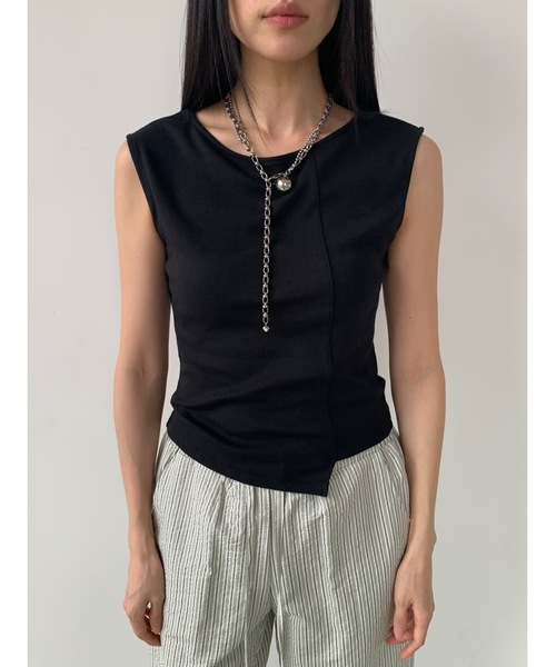 Didot.showroom（ディドット ショールーム）の「アンバランスボートネックタンク（タンクトップ・レディース・グレー/アイボリー/ブラック・FREE）」の19枚目の写真