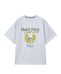 YALE（イェール）の「マッチポイントグラフィックTシャツ_ライトグレー（Tシャツ/カットソー）」
