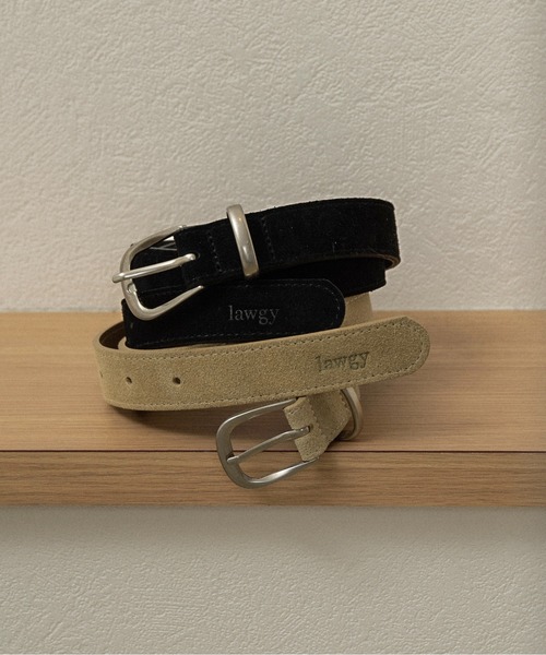 lawgy(ラウジー)の「brushed simple buckle square belt / ブラッシュドシンプルバックルスクエアベルト(ベルト・レディース・ブラック/ライトベージュ・FREE)」の14枚目の写真