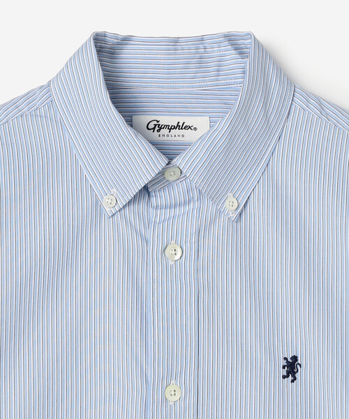 GYMPHLEX(ジムフレックス)の「Gymphlex | コットンブロード ショート ボタンダウン半袖シャツ STRIPE WOMEN(シャツ/ブラウス・レディース・ブルー系その他・14)」の4枚目の写真