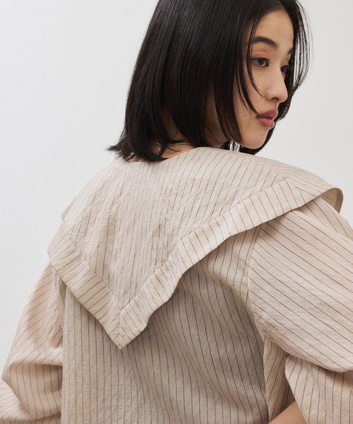 ADAM ET ROPE'(アダムエロペ)の「ワイドカラーブラウス(シャツ/ブラウス・レディース・ホワイト系その他/ベージュ系その他・FREE)」の4枚目の写真