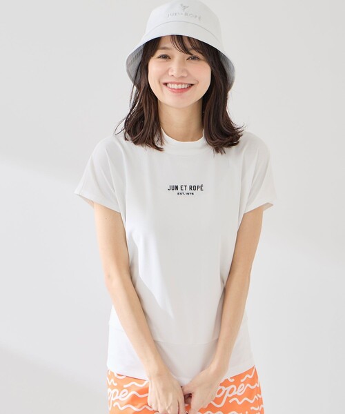 JUN&ROPE'(ジュンアンドロペ)の「ウェーブグラフィックプルオーバー/UV・吸水速乾・接触冷感(Tシャツ/カットソー・レディース・ターコイズブルー/ブラック/ホワイト・S/XL/M/L)」の2枚目の写真