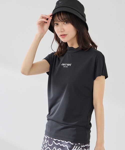 JUN&ROPE'(ジュンアンドロペ)の「ウェーブグラフィックプルオーバー/UV・吸水速乾・接触冷感(Tシャツ/カットソー・レディース・ターコイズブルー/ブラック/ホワイト・S/XL/M/L)」の3枚目の写真