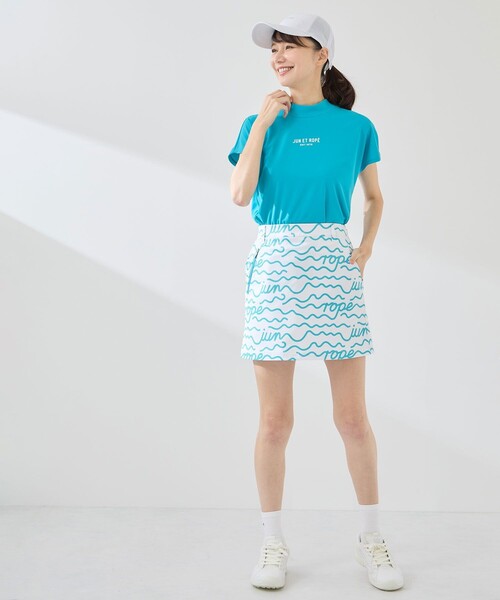 JUN&ROPE'(ジュンアンドロペ)の「ウェーブグラフィックプルオーバー/UV・吸水速乾・接触冷感(Tシャツ/カットソー・レディース・ターコイズブルー/ブラック/ホワイト・S/XL/M/L)」の4枚目の写真